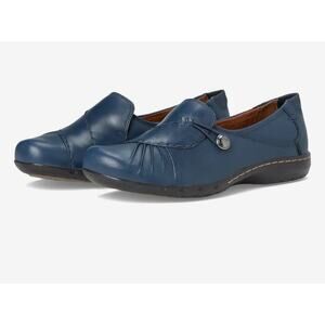 Rockport Cobb Hill Women's Paulette Navy Leather Slip-On Flat Size 9.5